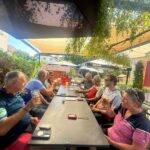 ein verdientes Bier in der Gartenwirtschaft vom Hotel l'Aigle